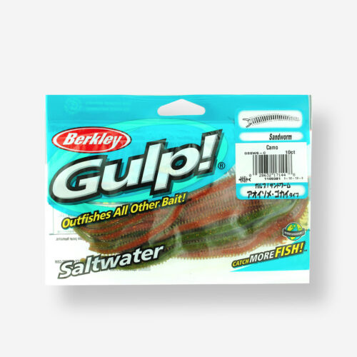 Mesterséges csali Gulp Sandworm Camo tengeri horgászathoz Berkley