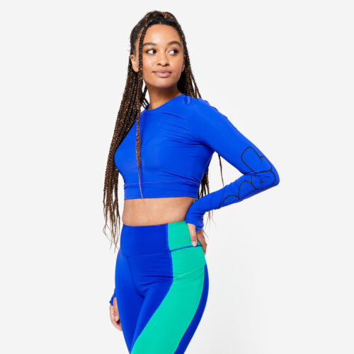 Női fitnesz hosszú ujjú crop - 520-as Domyos